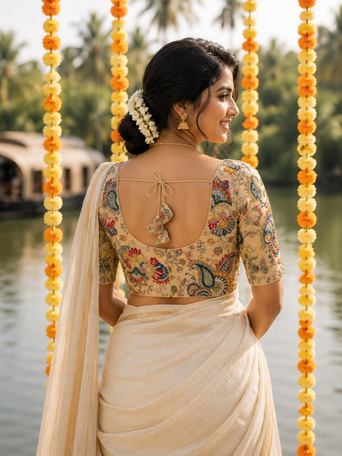 Kerala Zari Crepe Blouse