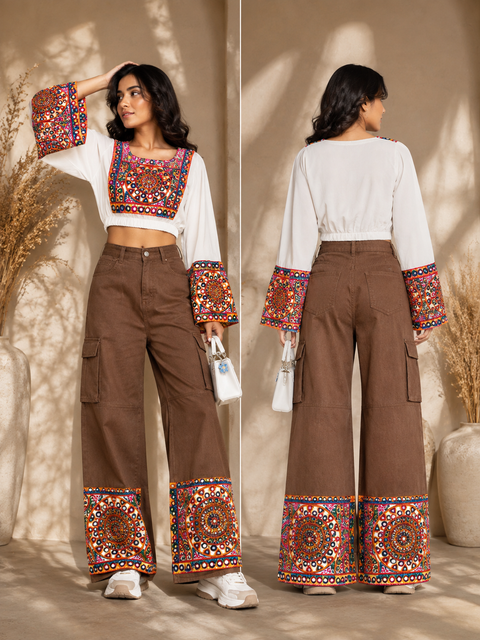 Rangilo Re Chakra White Top