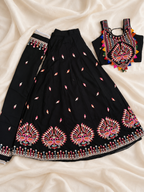 Jhumka Black Peacock Corset Chaniya Choli