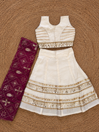Gulabi Noor And White Mirror Chaniya Choli