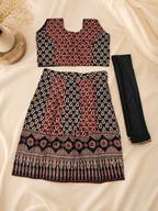 Dot Flower Marron Black