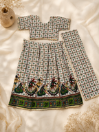 white dandiya Chaniya Choli