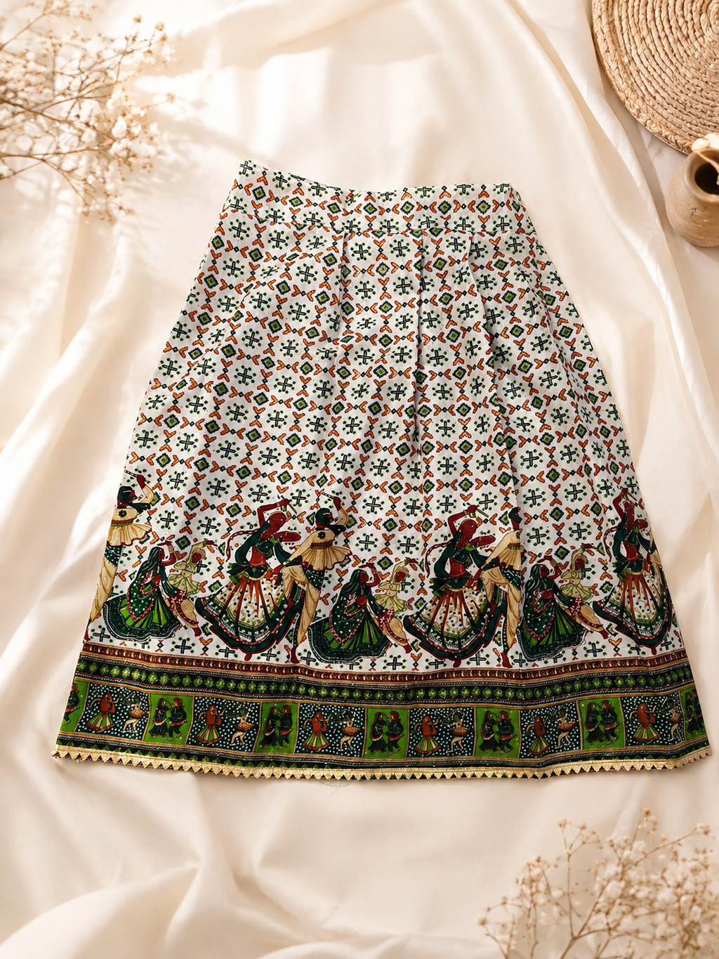 white dandiya Chaniya Choli