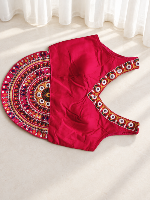 Ghoomar Rani Chakra Bright Pink Half Chakra Corset Chaniya Choli product image