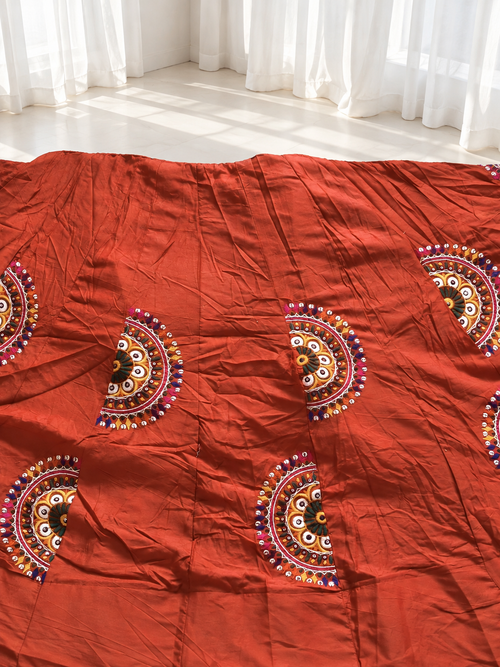 Ghoomar Rani Chakra Rust Orange Half Chakra Corset Chaniya Choli product image