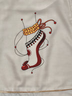 Ghungroo dance motif close up on ivory ghagara