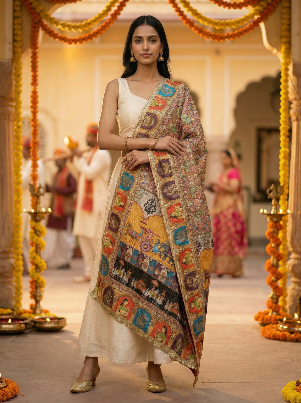 Grand royal procession Dupatta ✨