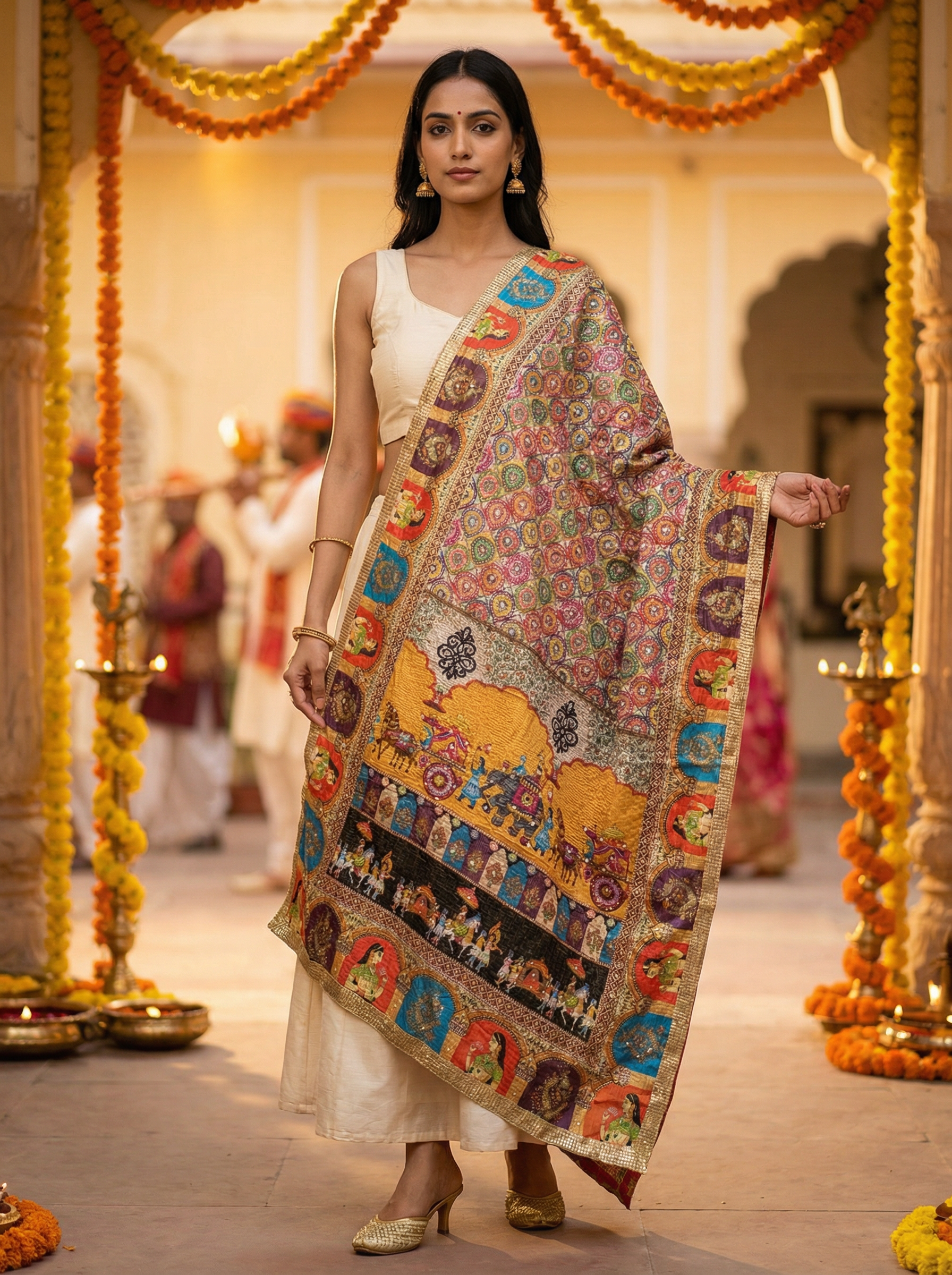 Grand royal procession Dupatta ✨