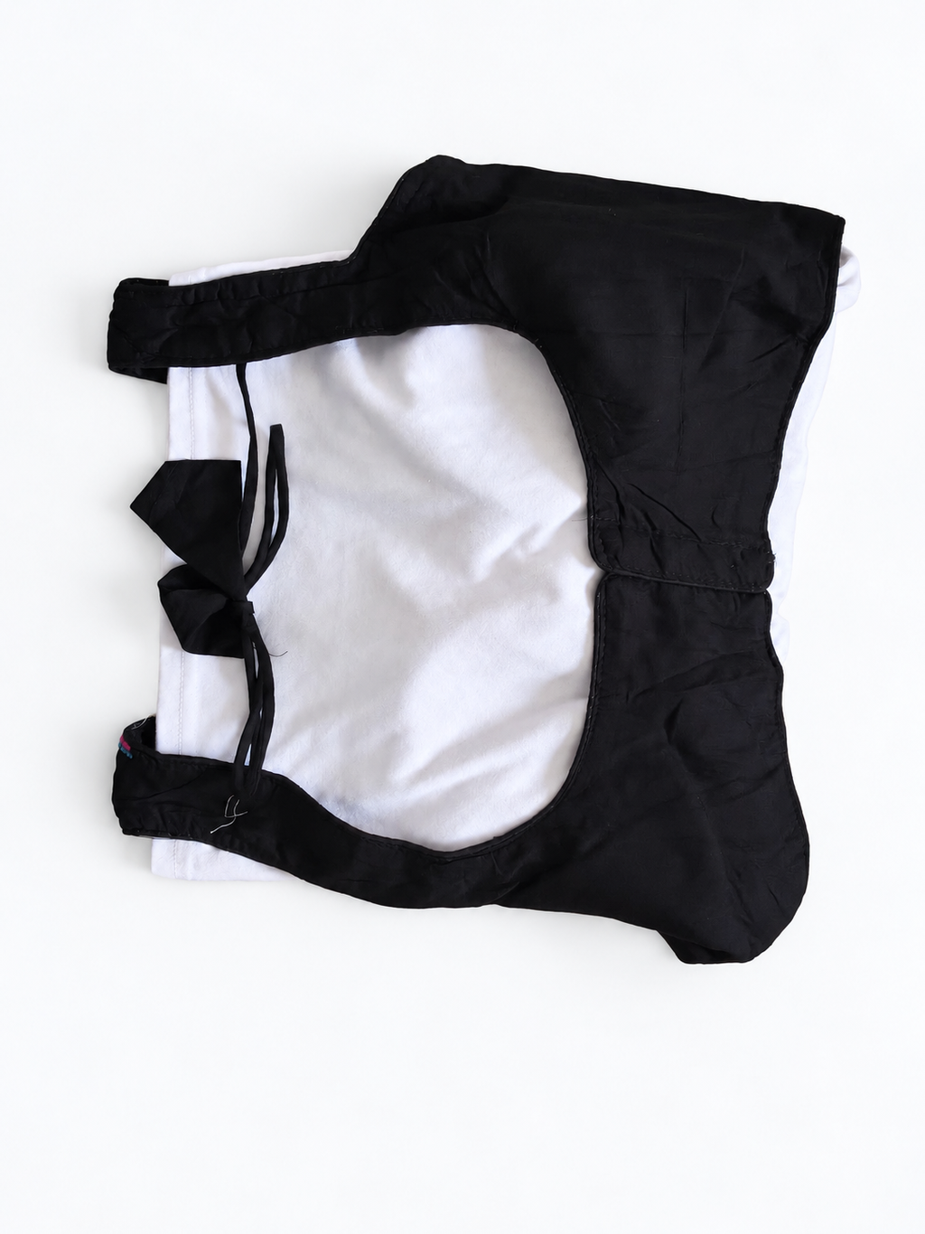 Black choli back and tie details