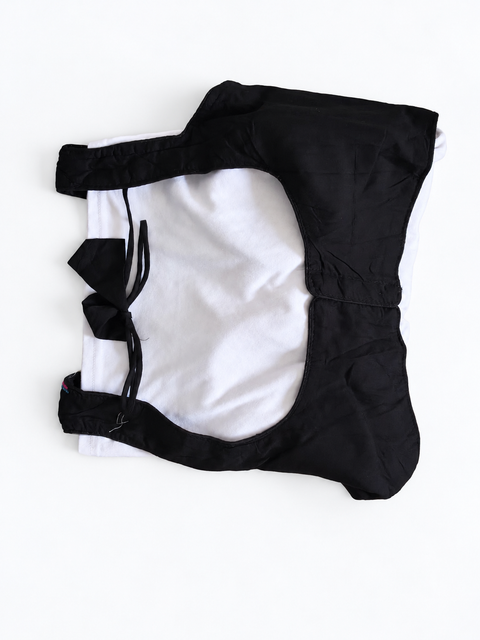 Black choli back and tie details