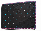 Black dupatta with turquoise pink border