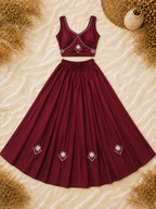 Maroon Mirror Work Chaniya Choli