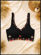 Mirror Work Bunting Black Lehenga Choli