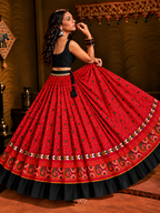 Melody Navratri Skirt Red and Black model view