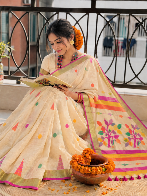 Rong Bahar Linen Saree