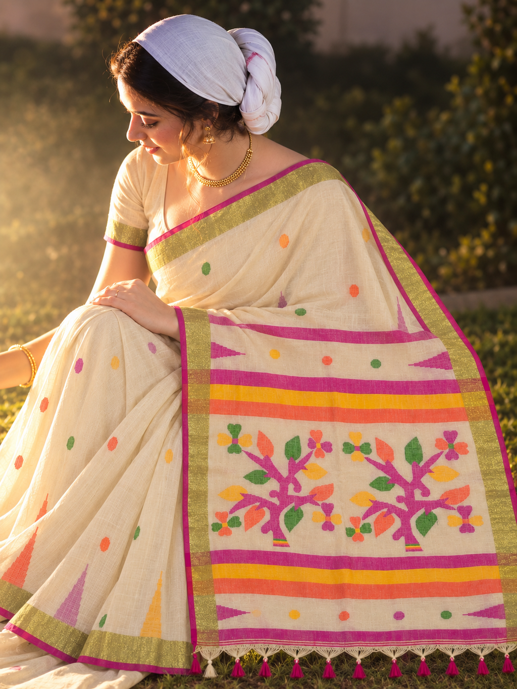 Rong Bahar Linen Saree