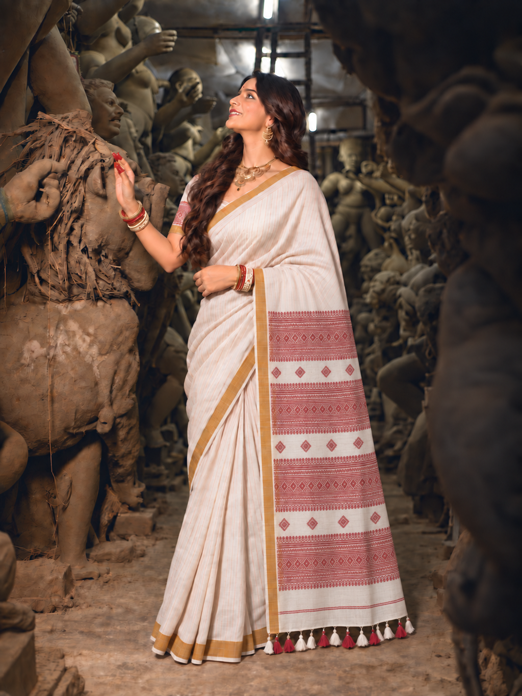 Pujor Shokal Jamdani Saree