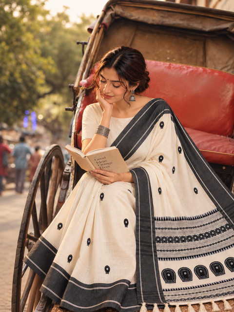 Iktara Kulo Khadi Saree