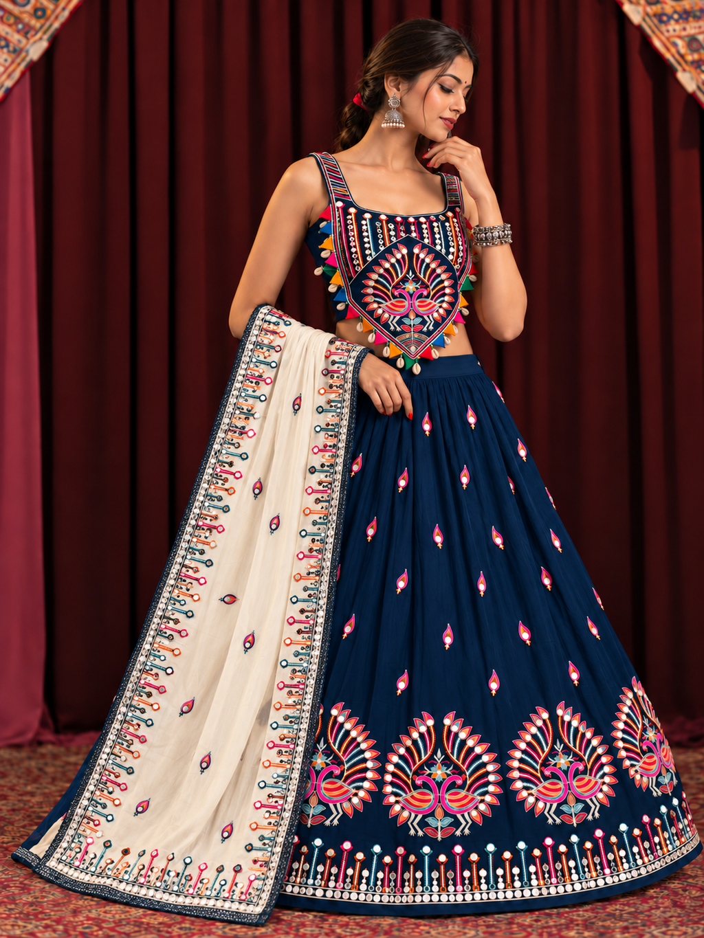 Jhumka Blue Peacock Corset