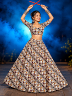 Floral print lehenga choli set