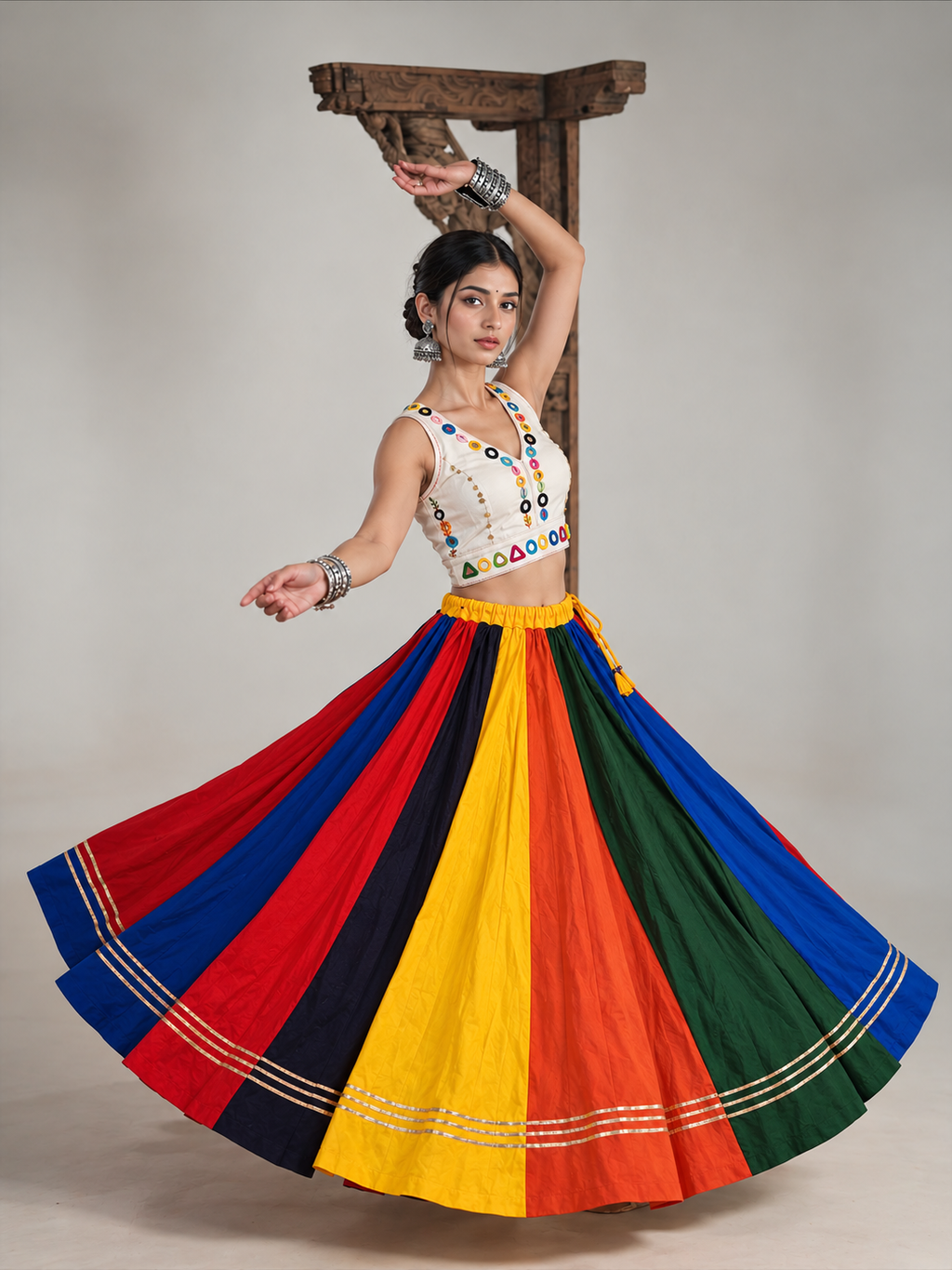 Multicolour 6-Metre Flare Navratri Skirt