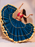 Ghoomar Ki Rani – Royal Blue Flared Ghagra Choli with Red Tassel Blouse - 18 meters