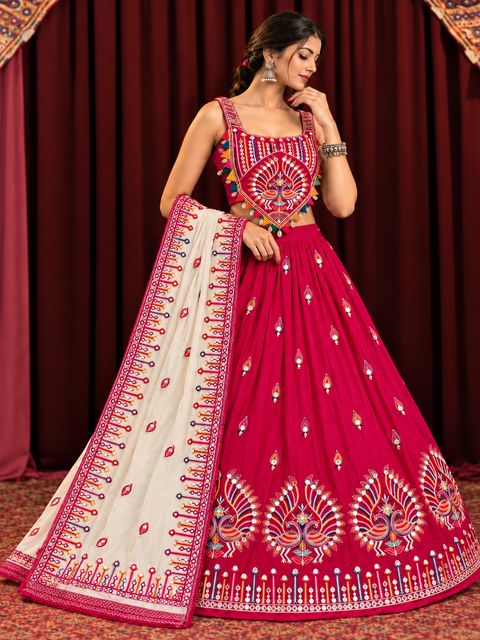 Jhumka Hot Pink Peacock Corset