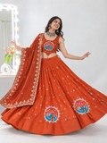 Mehfil Orange Traditional Chaniya Choli