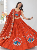 Mehfil Orange Traditional Chaniya Choli
