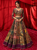 Raas Multicolor Patchwork Print Ghagra Choli Set | Navratri Lehenga