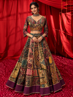 Raas Multicolor Patchwork Print Ghagra Choli Set | Navratri Lehenga
