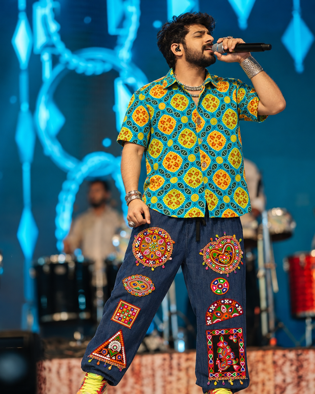 Rangilo Re Mor Turquoise Festive Shirt