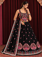 Jhumka Black Peacock Corset Chaniya Choli