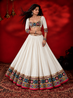 Sheesh Mahal Statement White Chaniya Choli