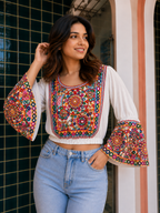 Rangilo Re Chakra White Top