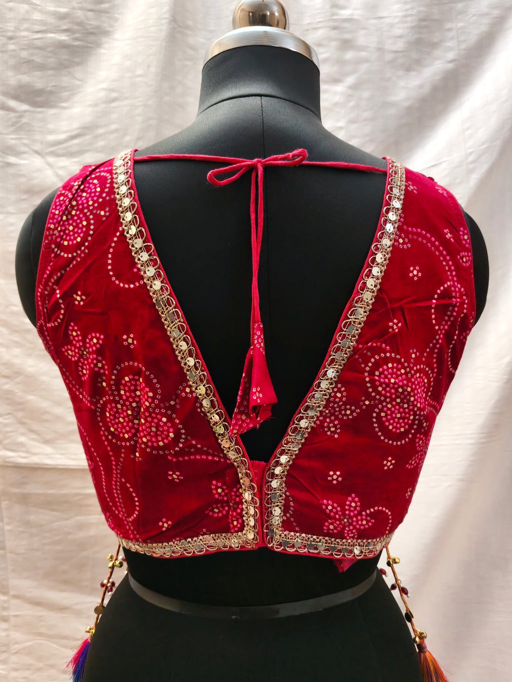 Desi Girl Rani Pink Bandhani Festive Blouse alternate view