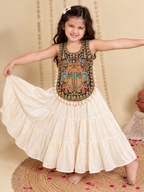 Black Navratri Kedia Kurti Blouse model shot