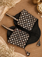 Black mirror-work Navratri spaghetti corset blouse - Blouse 7