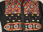 Nawab Kedia black mirror work Navratri Kedia close-up embroidery detail