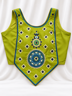 Green corset blouse front