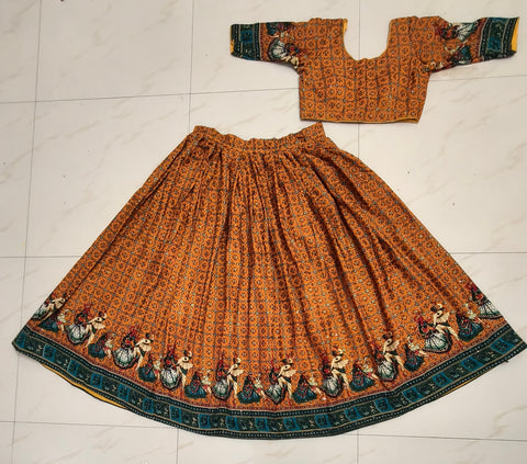 Orange Gopis Dancing Chania Choli product shot