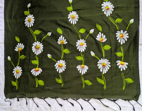 khadi hand print saree