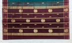 Teal Maroon Chedi Butta Saree
