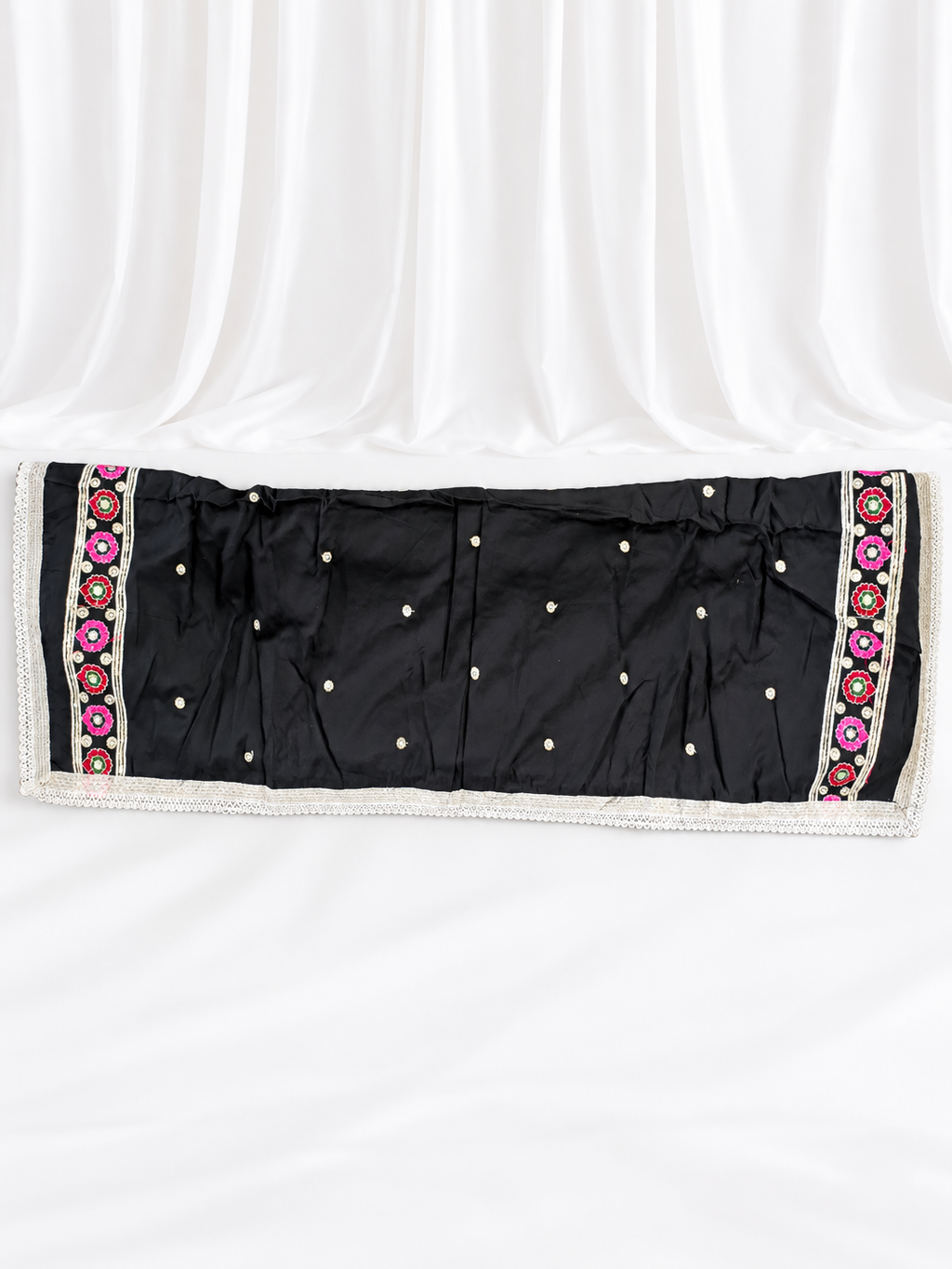 Black dupatta alternate full view
