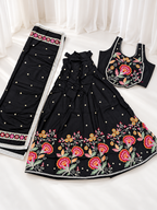 Phoolo ka Taro ka black floral chaniya choli full set