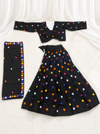 Polka Dots black chaniya choli full set