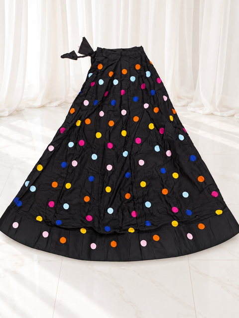 Polka Dots black ghagara