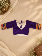 Purple Bandhani blouse back view