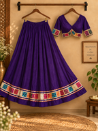 Purple Bandhani chania choli two-piece set