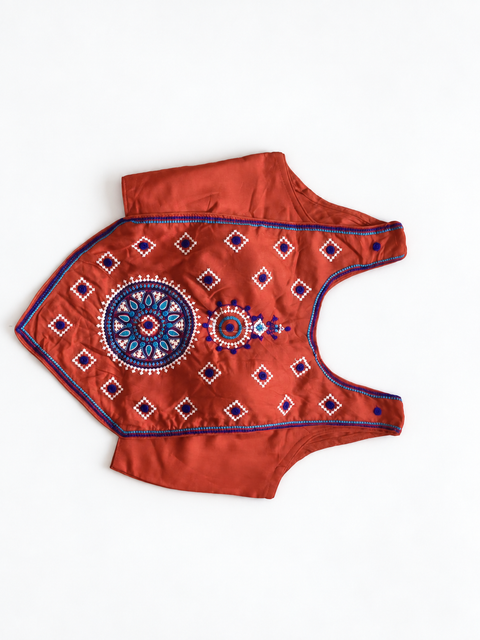 Embroidered blouse front flat lay